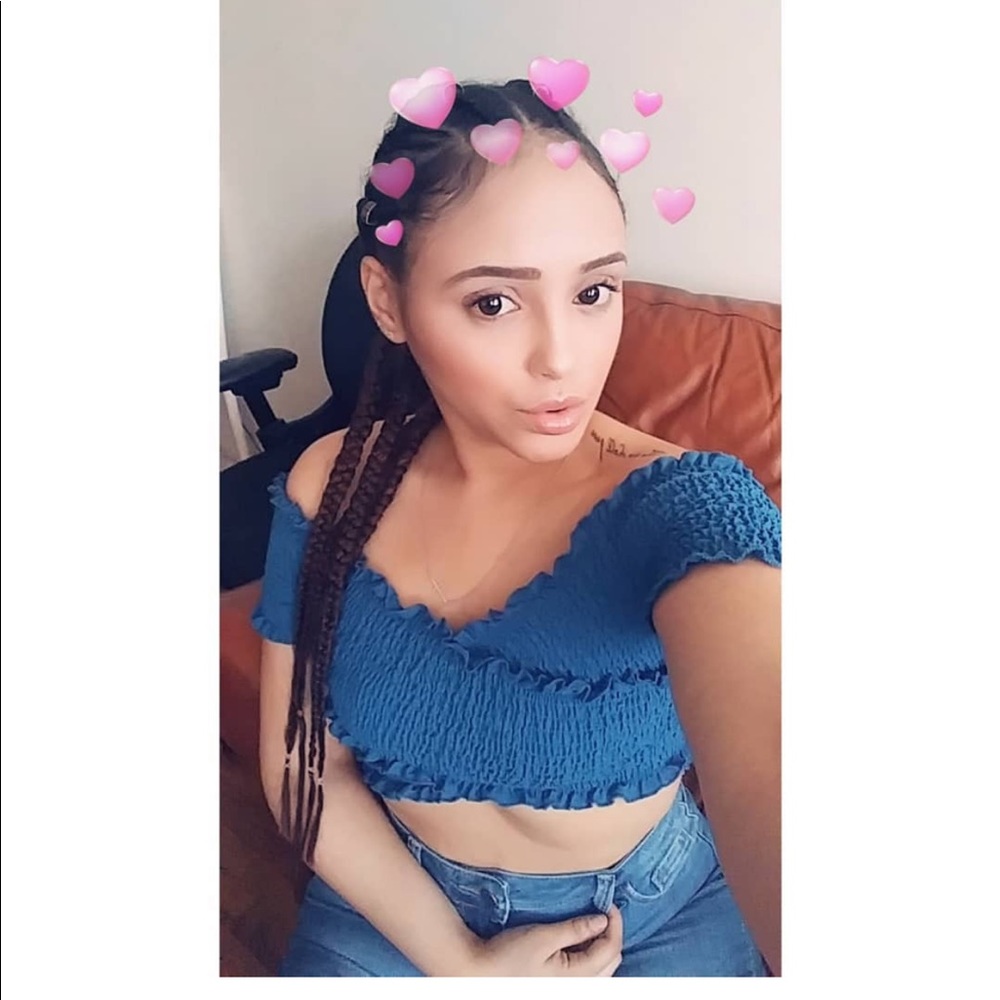 Blue crop top